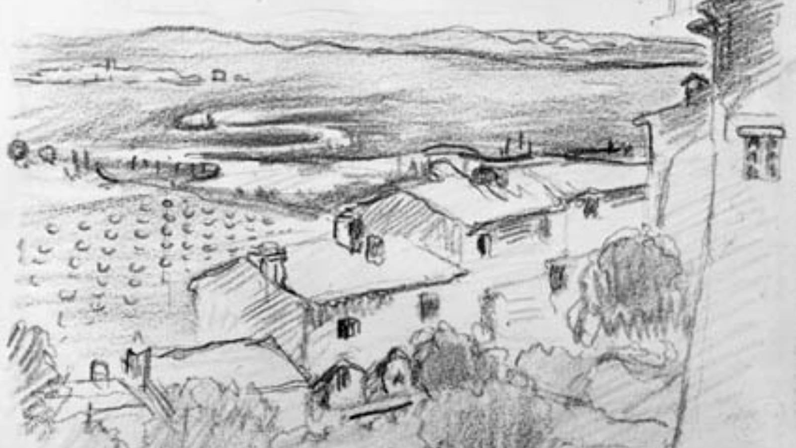 1907年Bormes風景素描