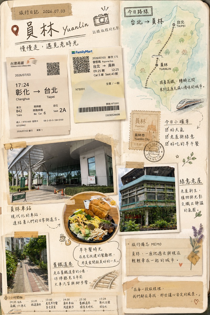 員林小旅行手帳插畫