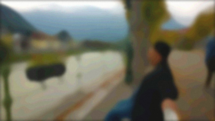 特勞恩河畔長椅(水彩風處理)